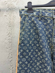 Jacquard full-print seam jeans