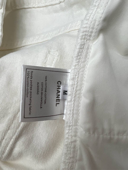 Sequined letter denim shorts