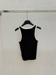 Crew neck knitted vest