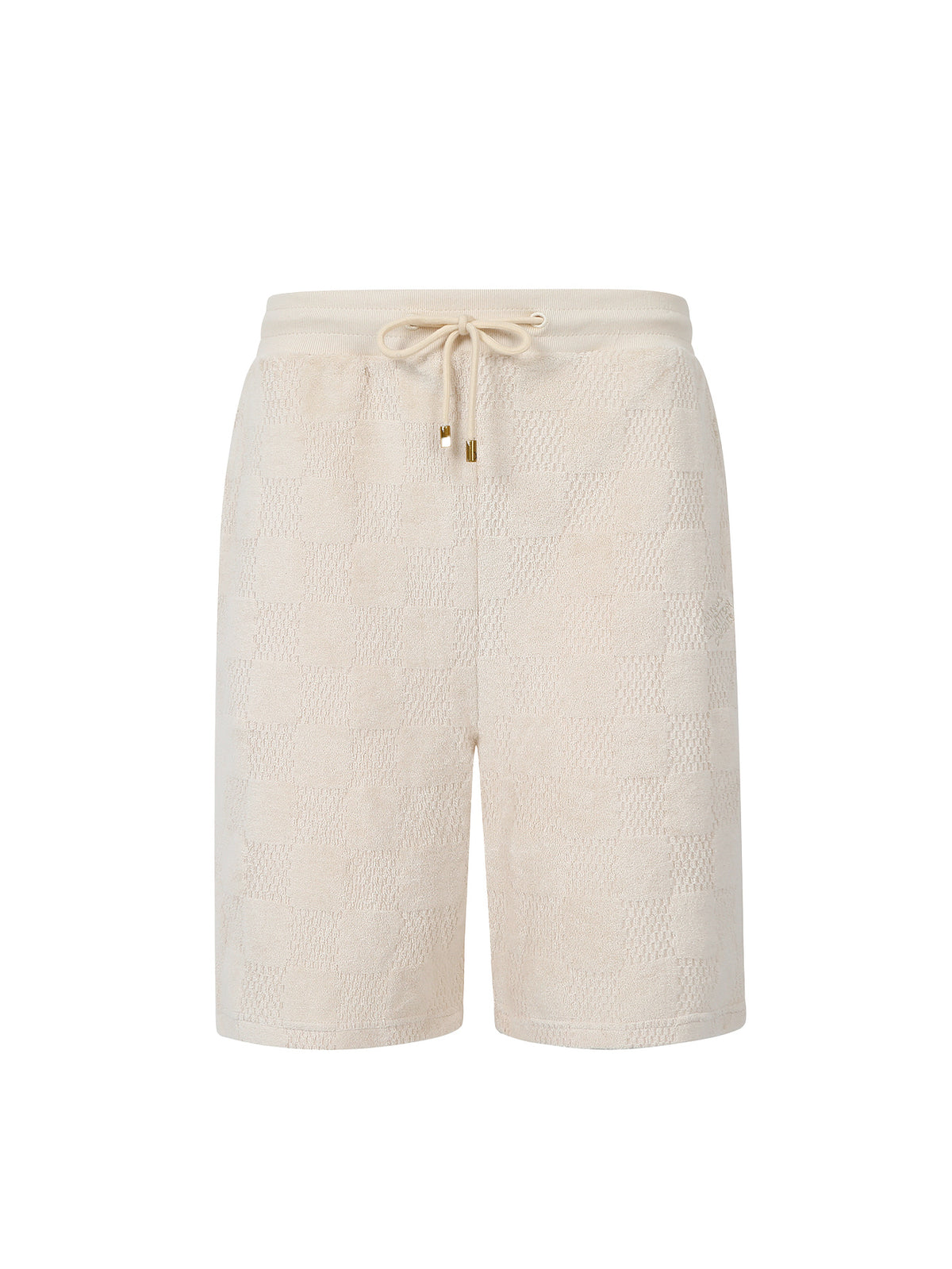 Cotton drawstring terry casual shorts