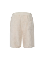 Cotton drawstring terry casual shorts