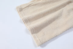 Cotton drawstring terry casual shorts