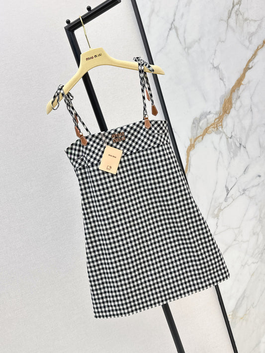 Plaid suspender dress