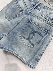 Pocket sequin shorts