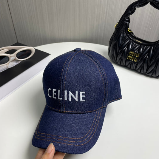 Denim embroidered baseball cap