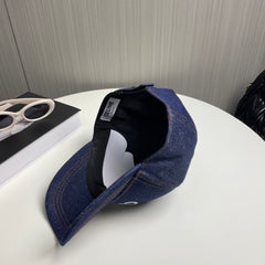 Denim embroidered baseball cap
