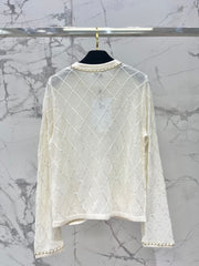 Hand-Strapped Sequined Knit Cardigan