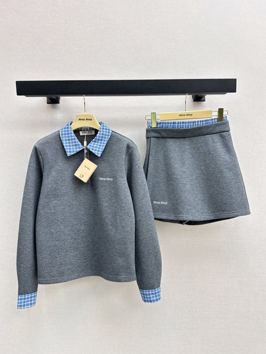 Plaid Color-Contrast Patchwork Set