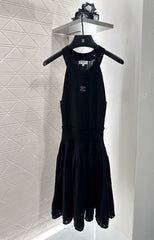 Halter Neck, Cold Shoulder Knit Vest Dress