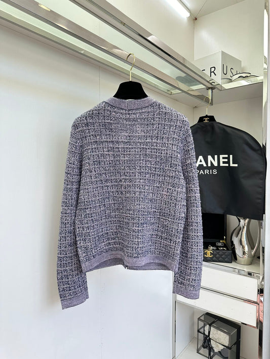 Colorful Flower Yarn Knitted V-Neck Cardigan