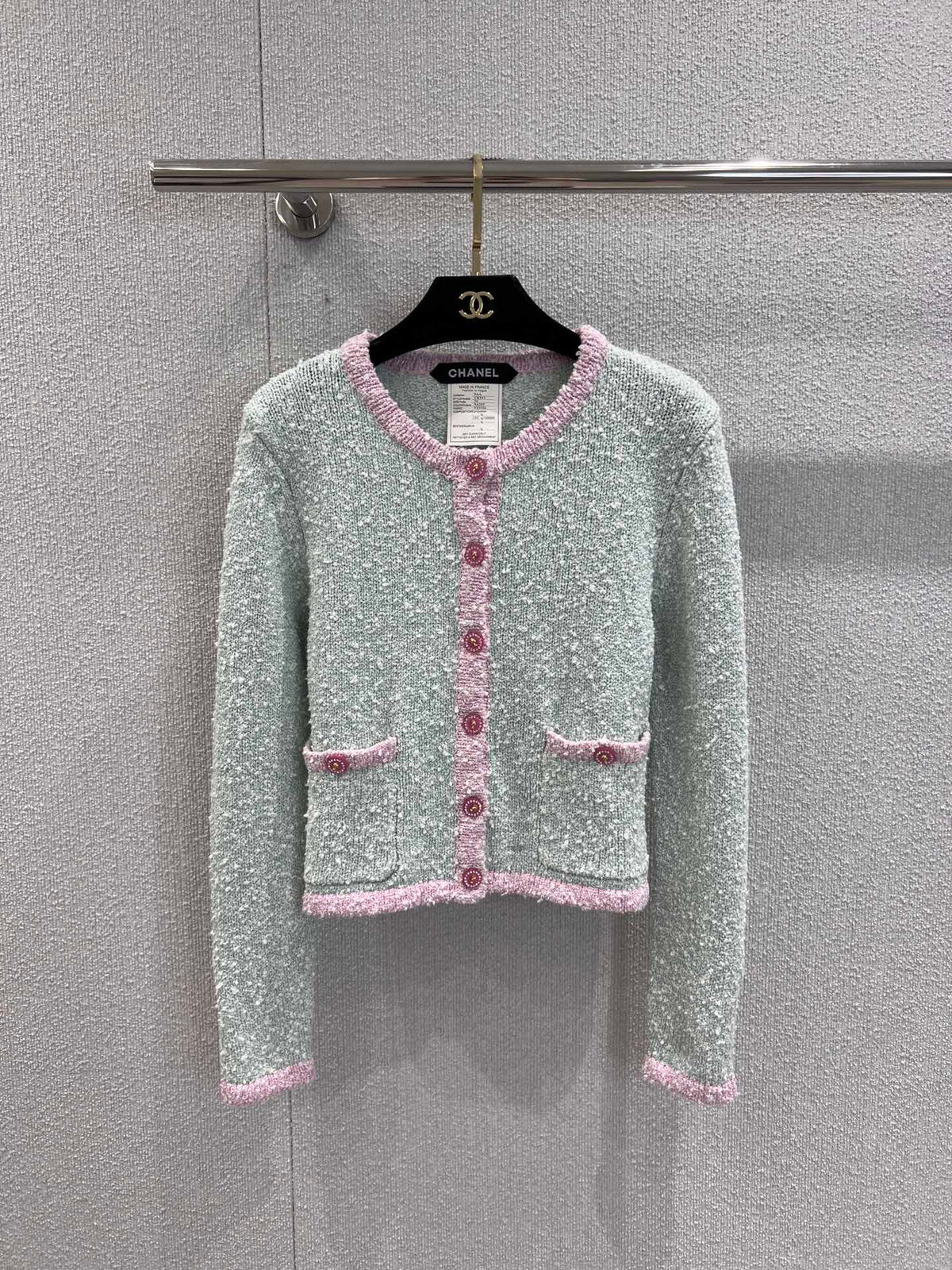 Grainy Single-Breasted Knit Cardigan