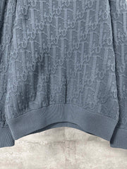 Dark rattan check pattern sweater with all-over floral pattern