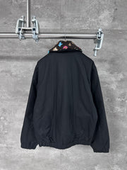Printed fur collar jacket