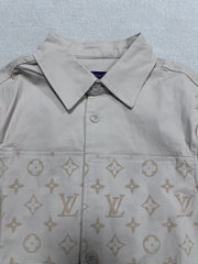 Embossed denim work jacket