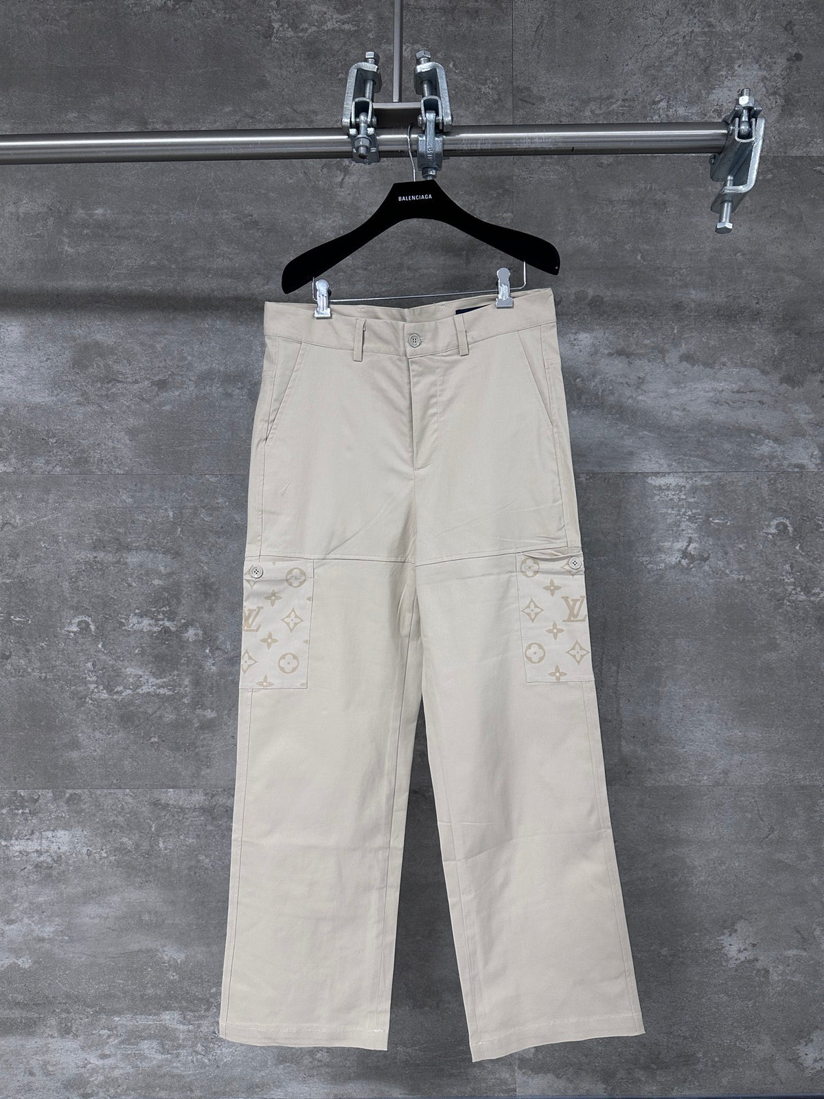 Embossed denim work pants