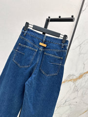 Straight-leg jeans with a monogram pattern