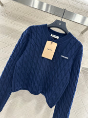 Cable-knit pullover sweater