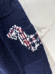 Jacquard Embroidered Puppy Crew Neck Sweater
