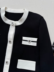 Cropped knit cardigan