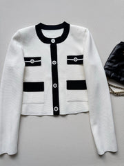 Cropped knit cardigan