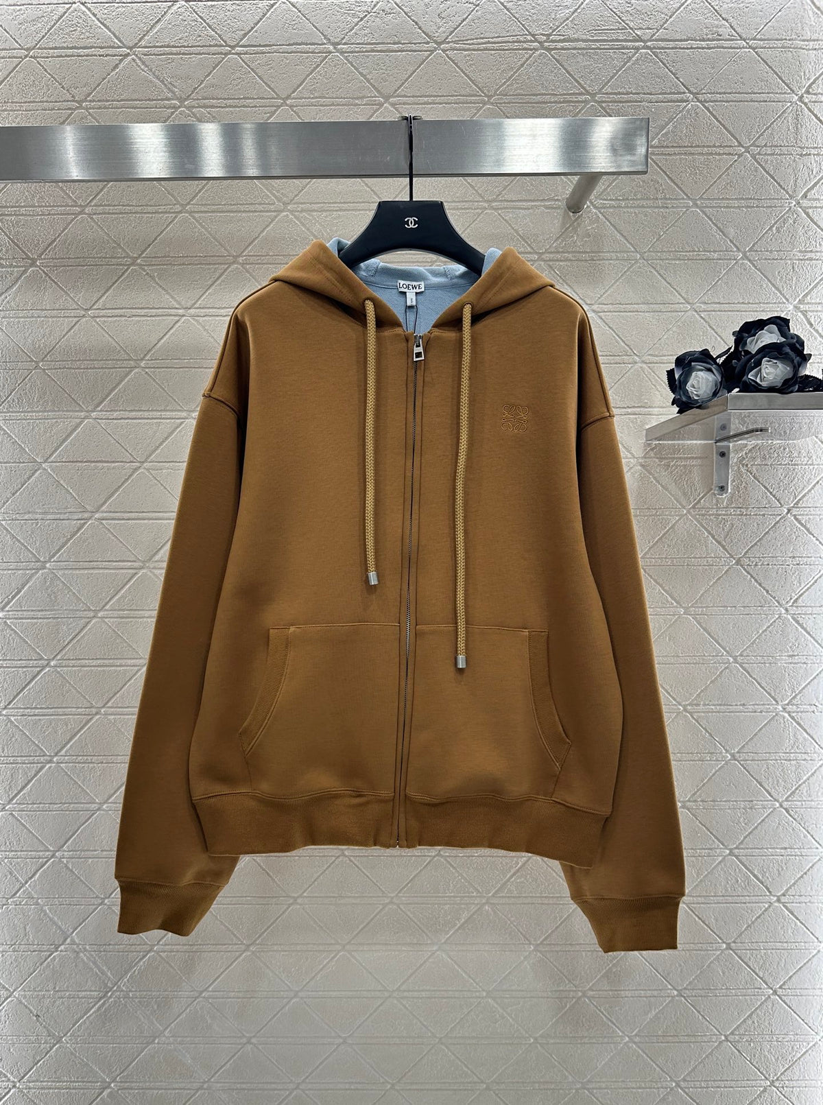 Hooded Zippered Drawstring Jacket