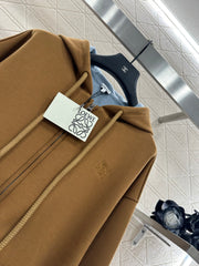 Hooded Zippered Drawstring Jacket