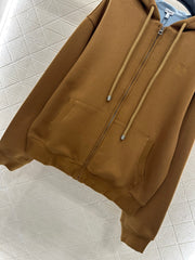 Hooded Zippered Drawstring Jacket