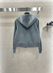Hooded Zip-Up Jacket with Brushed Fleece