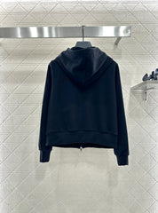 Hooded Zip-Up Jacket with Brushed Fleece