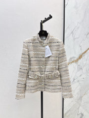 Waist-cinching woven jacket