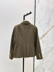 Wool Herringbone Lapel Jacket