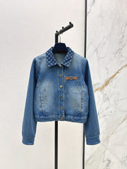 Collared denim jacket