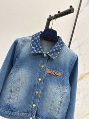 Collared denim jacket