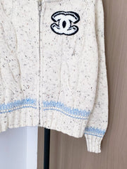Zippered hooded cardigan