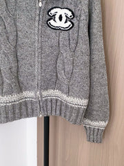 Zippered hooded cardigan