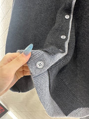 Contrast Color Fake Two-Piece Knit Cardigan
