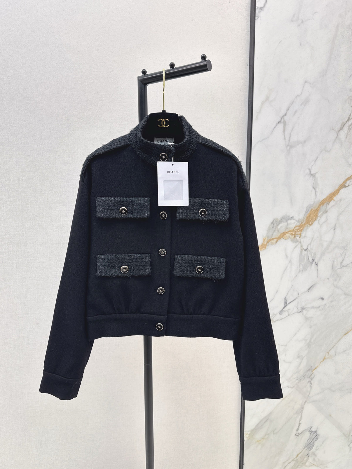A wool coat with pockets