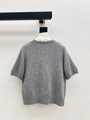 V-neck sweater with 3D floral embellishments