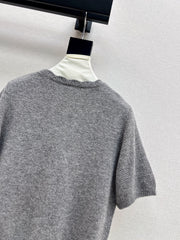 V-neck sweater with 3D floral embellishments
