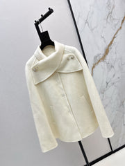 Double-faced wool cape jacket