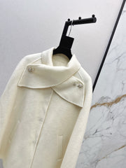 Double-faced wool cape jacket