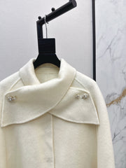 Double-faced wool cape jacket