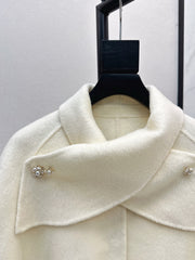 Double-faced wool cape jacket