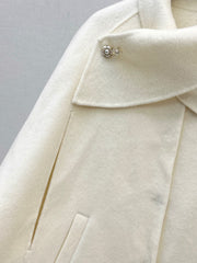 Double-faced wool cape jacket