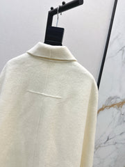 Double-faced wool cape jacket