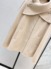 Double-faced wool cape jacket