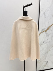 Double-faced wool cape jacket