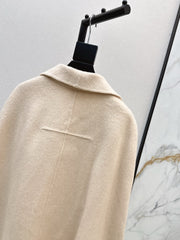 Double-faced wool cape jacket