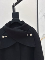 Double-faced wool cape jacket