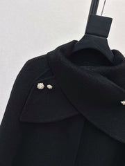 Double-faced wool cape jacket
